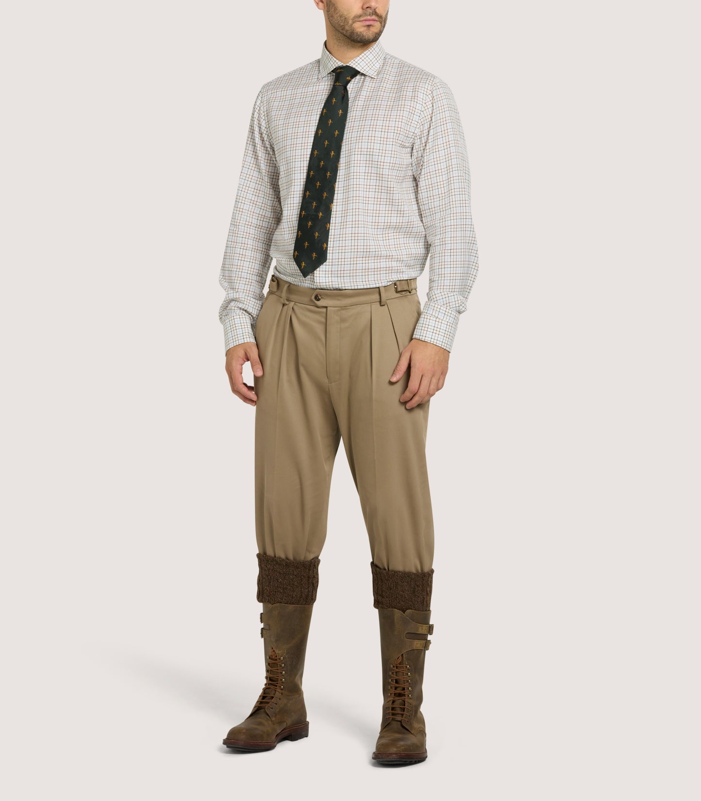 Men's Summer Sporting Half Tattersall Double Cuff Shirt