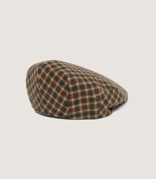 Litton Short Peak Cashmere Tweed Cap in Langshaw