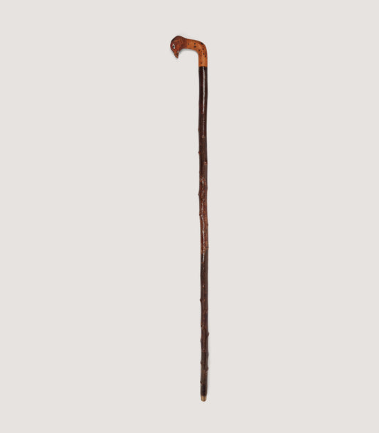 Hand Carved Red Grouse Head Walking Stick
